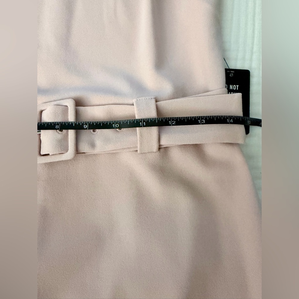Express Dusty Blush Pink Belted Mock Neck Midi Dress NWT Medium (M) - Picture 8 of 10
